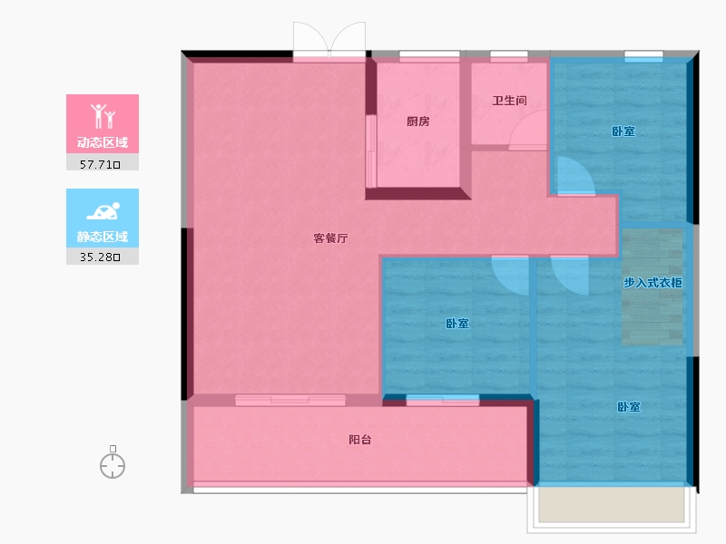 湖北省-十堰市-中瑞领航城二期-84.31-户型库-动静分区