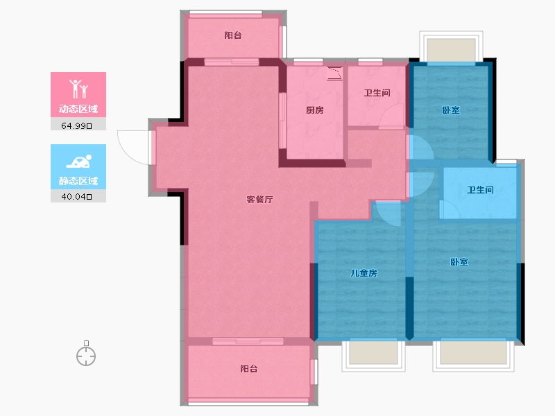 湖北省-孝感市-安陆水岸华府-93.32-户型库-动静分区