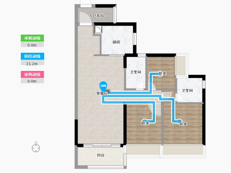 广东省-广州市-南沙时代香海彼岸-80.00-户型库-动静线