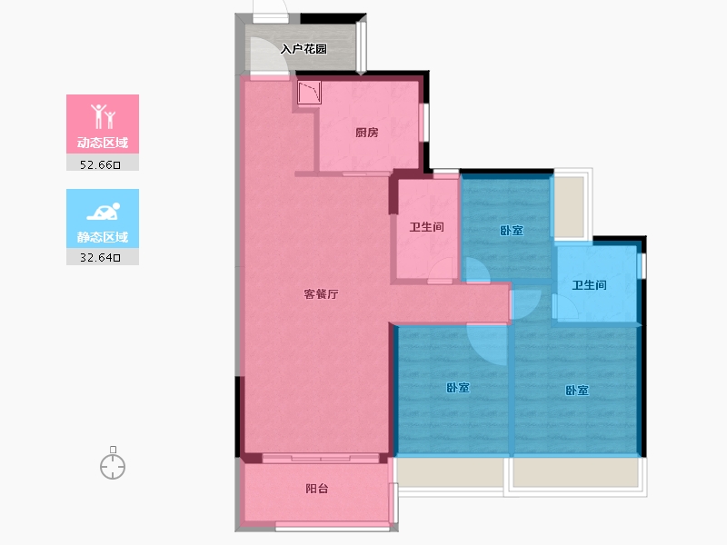 广东省-广州市-南沙时代香海彼岸-80.00-户型库-动静分区