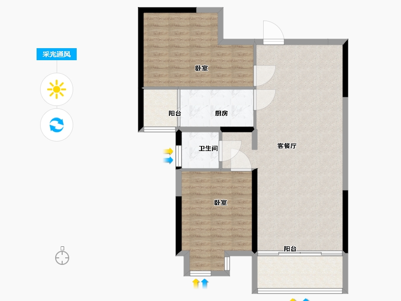 湖北省-十堰市-东方一品-87.00-户型库-采光通风