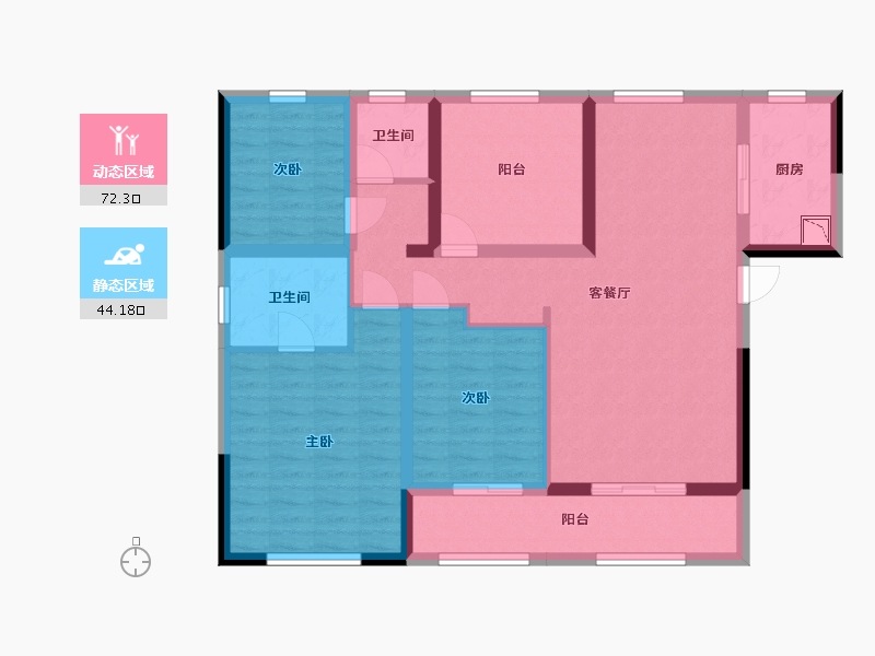 湖南省-长沙市-五矿沁园金城-103.58-户型库-动静分区