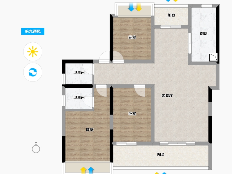 湖北省-十堰市-国瑞中心-99.59-户型库-采光通风