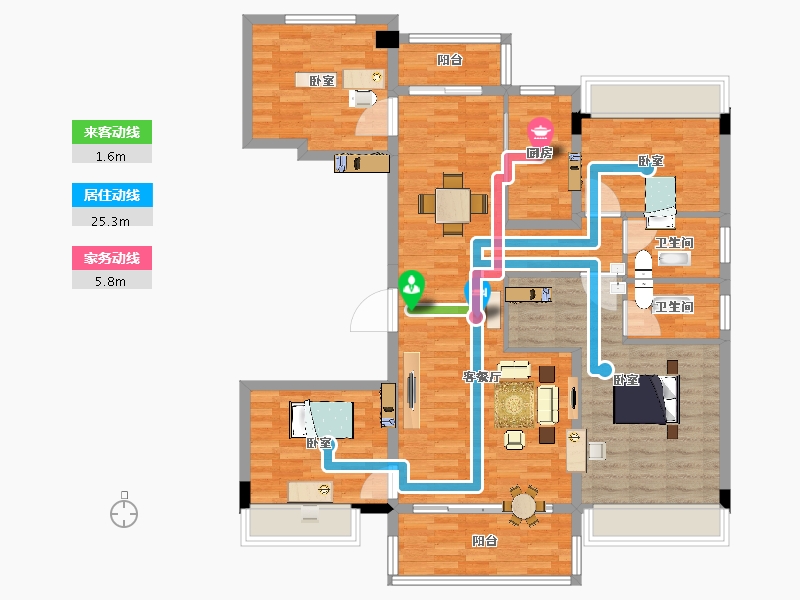 江苏省-镇江市-碧桂园·滨江华府-119.00-户型库-动静线