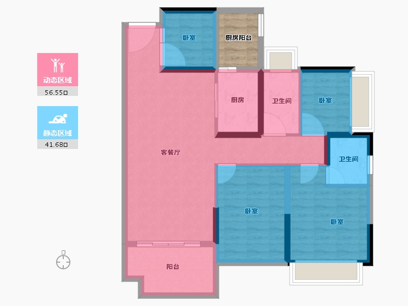 广东省-湛江市-硕基一品-91.74-户型库-动静分区