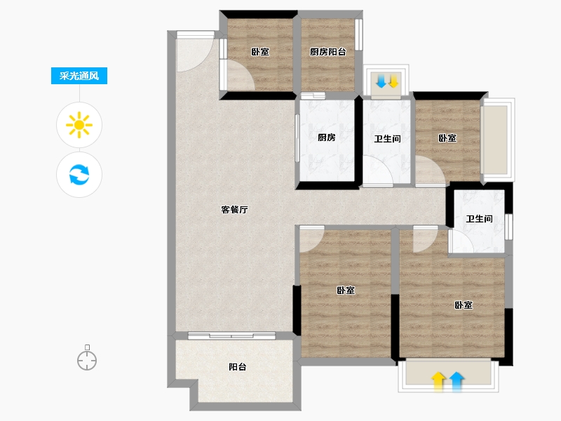 广东省-湛江市-硕基一品-91.74-户型库-采光通风