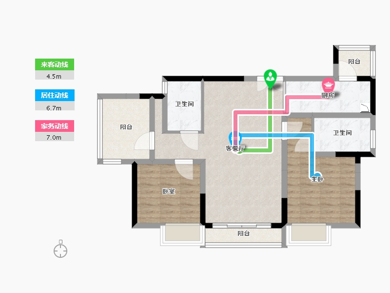 广东省-广州市-碧桂园东湖世家-80.01-户型库-动静线