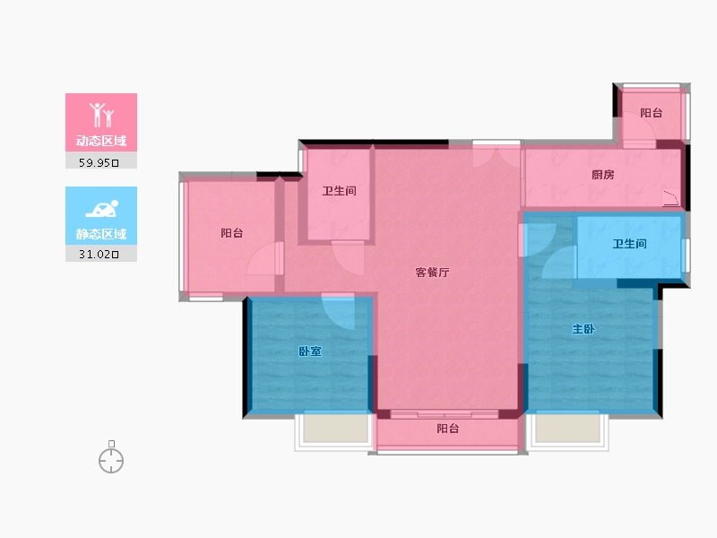 广东省-广州市-碧桂园东湖世家-80.01-户型库-动静分区