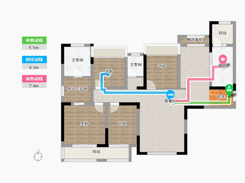 湖南省-长沙市-中海·熙湾-115.05-户型库-动静线