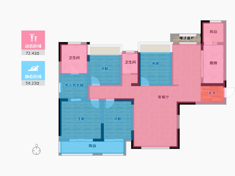 湖南省-长沙市-中海·熙湾-115.05-户型库-动静分区