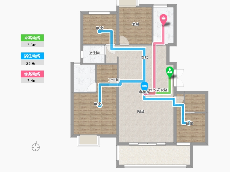 湖北省-武汉市-金色港湾君临水岸-110.99-户型库-动静线