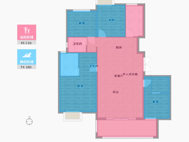 湖北省-武汉市-金色港湾君临水岸-110.99-户型库-动静分区