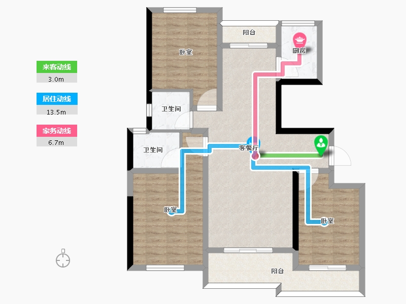 河南省-信阳市-如意城左岸公园（五区）-94.78-户型库-动静线