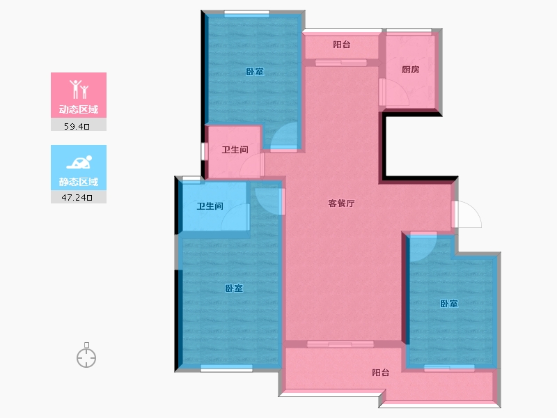 河南省-信阳市-如意城左岸公园（五区）-94.78-户型库-动静分区