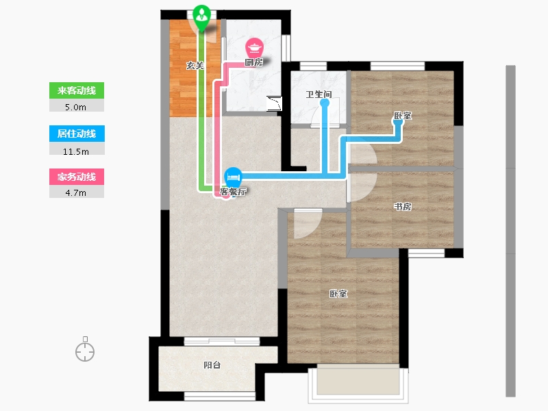 湖南省-长沙市-中海·熙湾-60.30-户型库-动静线