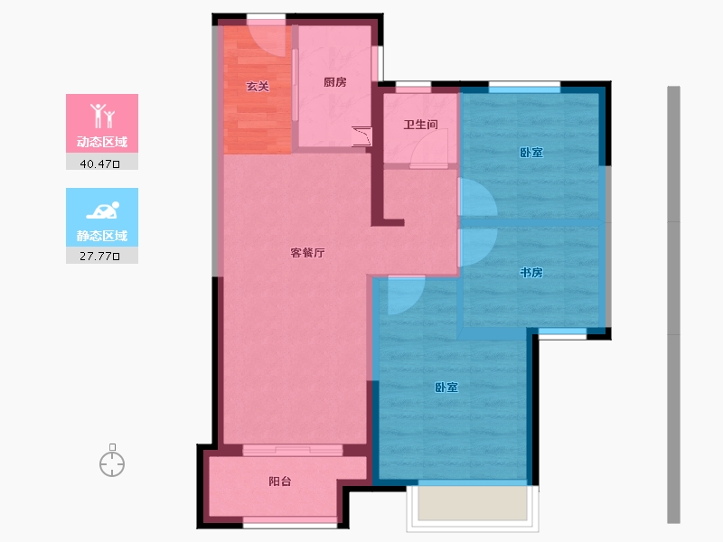 湖南省-长沙市-中海·熙湾-60.30-户型库-动静分区