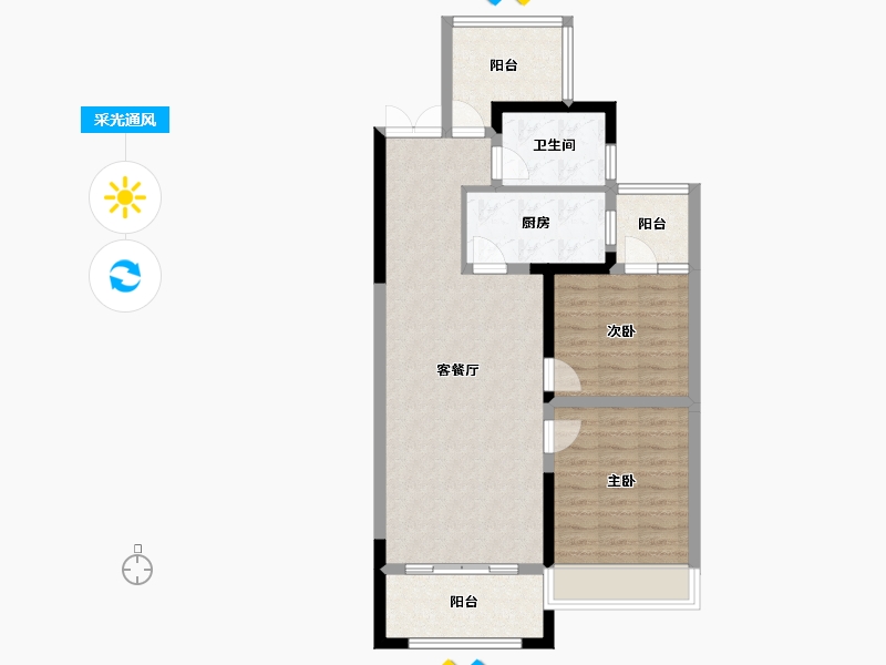 湖南省-湘潭市-湘潭万达广场（万达华府）-80.88-户型库-采光通风