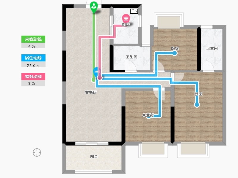 湖北省-孝感市-安陆水岸华府-88.37-户型库-动静线