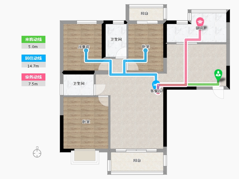 湖北省-十堰市-东方一品-90.68-户型库-动静线