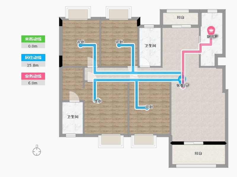 湖南省-长沙市-浔龙河•学府-118.49-户型库-动静线