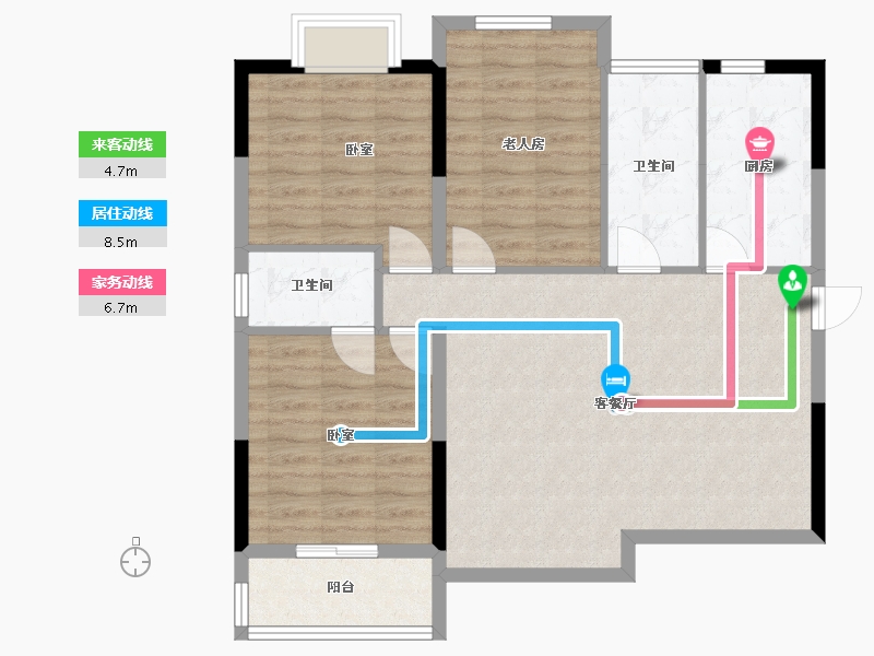 湖北省-十堰市-东方一品-91.52-户型库-动静线