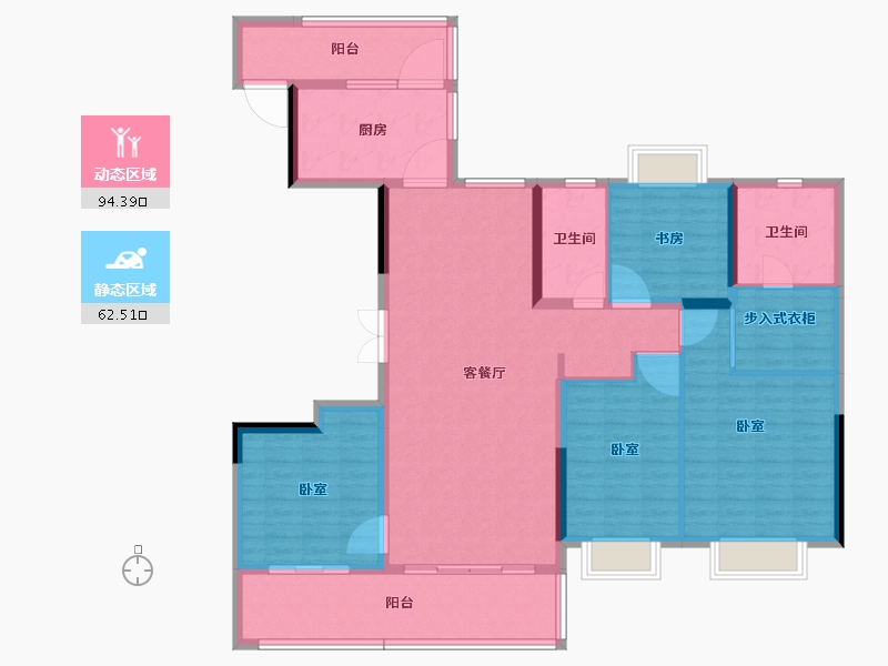 湖北省-宜昌市-恒大华府-142.24-户型库-动静分区