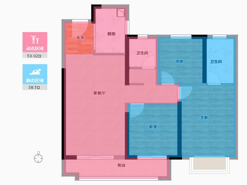 湖南省-长沙市-旭辉美的东樾城-78.48-户型库-动静分区