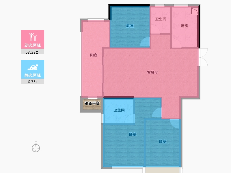 湖北省-十堰市-中瑞领航城二期-102.12-户型库-动静分区