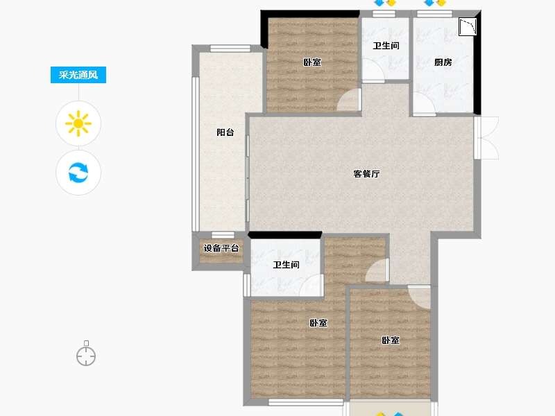 湖北省-十堰市-中瑞领航城二期-102.12-户型库-采光通风