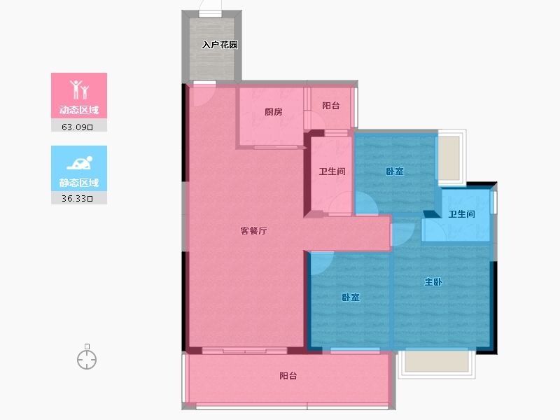 广东省-惠州市-云峰花园-92.76-户型库-动静分区