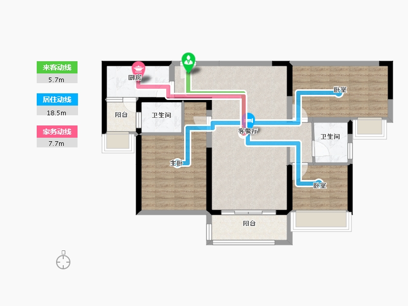 广东省-惠州市-GCC高弘世纪中心-84.37-户型库-动静线