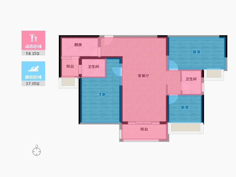 广东省-惠州市-GCC高弘世纪中心-84.37-户型库-动静分区