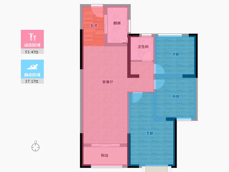 湖南省-长沙市-中海·熙湾-80.01-户型库-动静分区