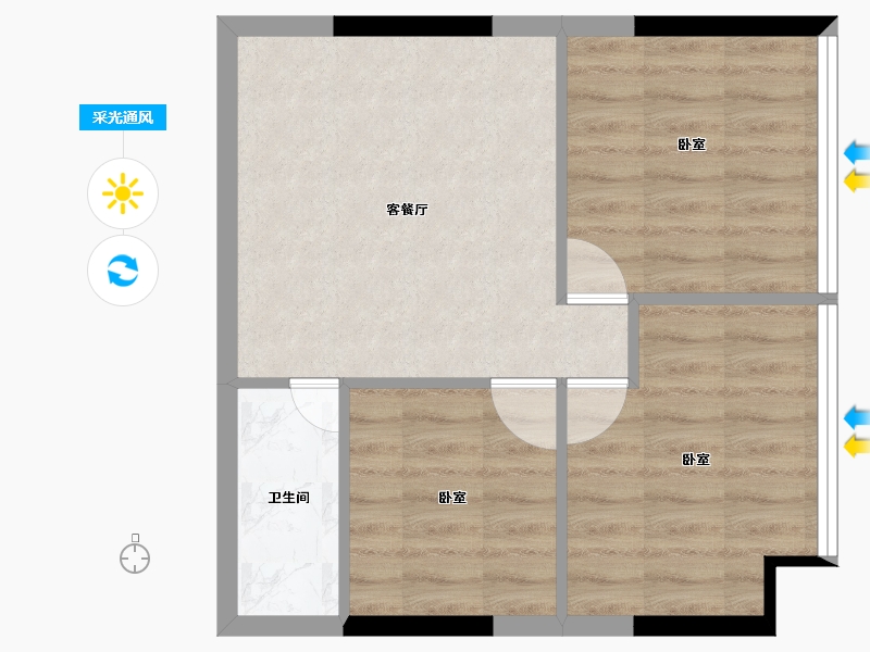 湖北省-宜昌市-F21青年天地-46.25-户型库-采光通风