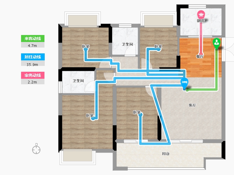 河南省-信阳市-淮滨美好生活家园-98.00-户型库-动静线