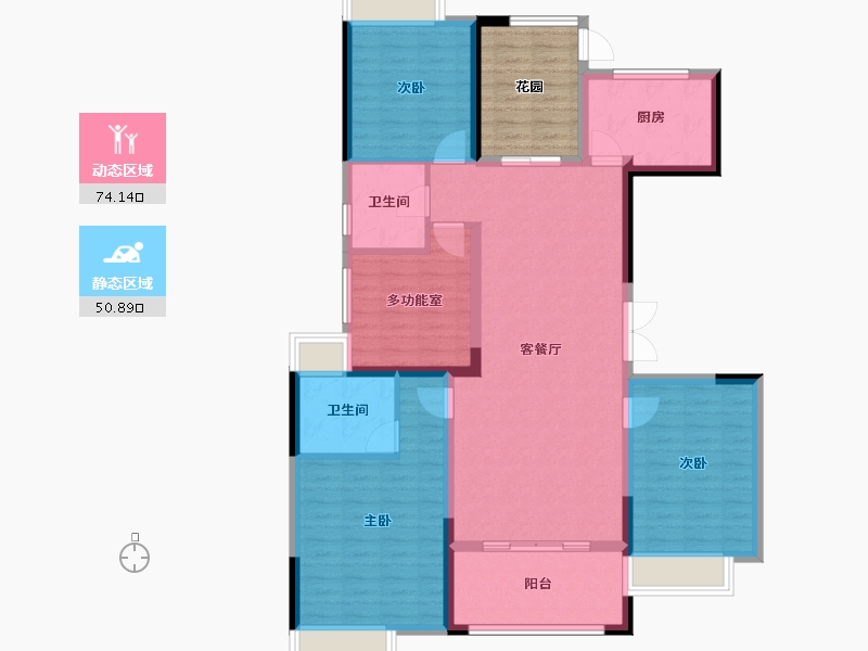 湖南省-湘潭市-湘潭万达广场（万达华府）-121.17-户型库-动静分区