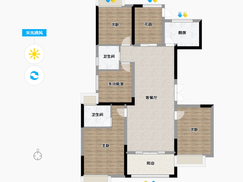 湖南省-湘潭市-湘潭万达广场（万达华府）-121.17-户型库-采光通风