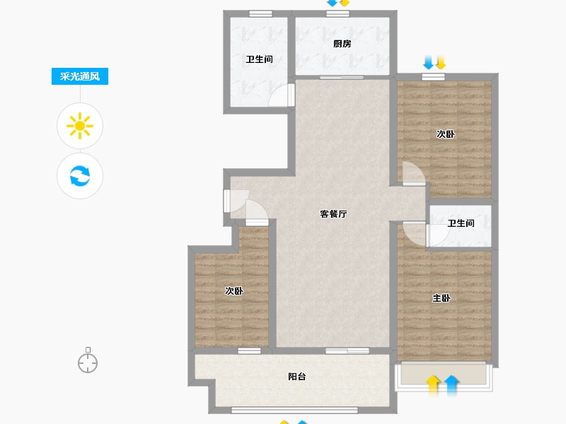 山东省-临沂市-史丹利十里江湾-110.00-户型库-采光通风