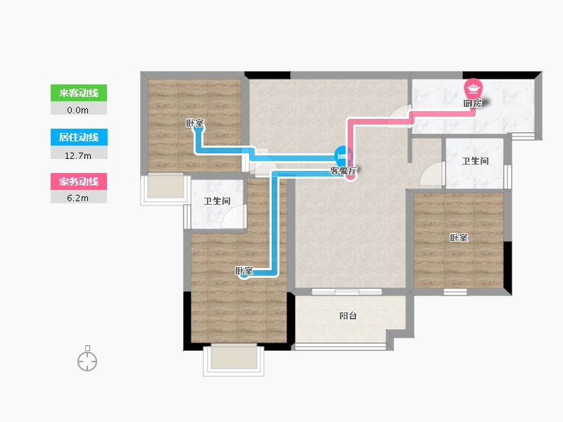 湖南省-岳阳市-东风湖景苑-84.00-户型库-动静线