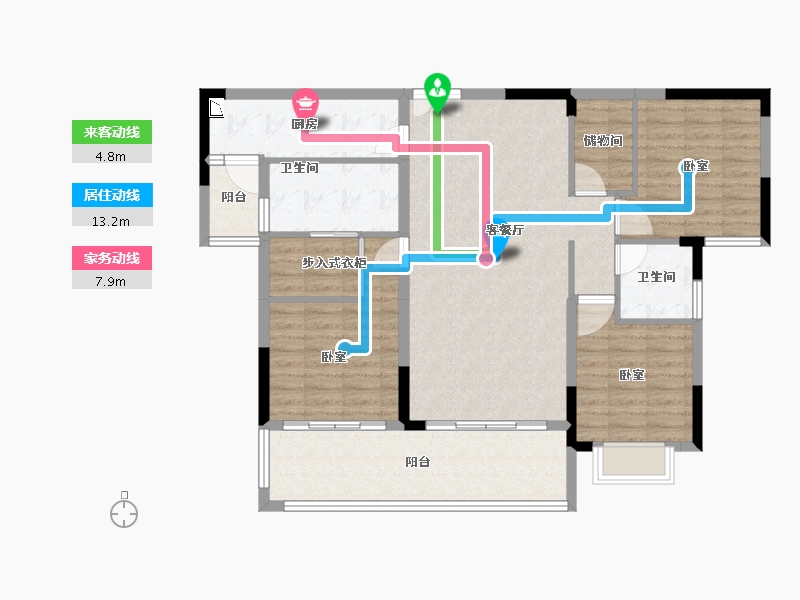 湖北省-宜昌市-宜昌中心天宸府-109.83-户型库-动静线