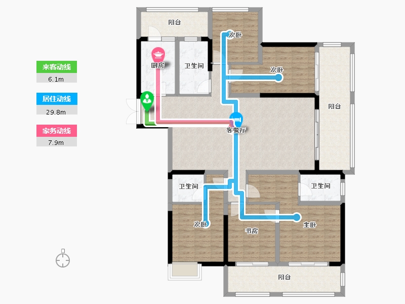 湖南省-湘潭市-湾田九华湖壹号-155.21-户型库-动静线