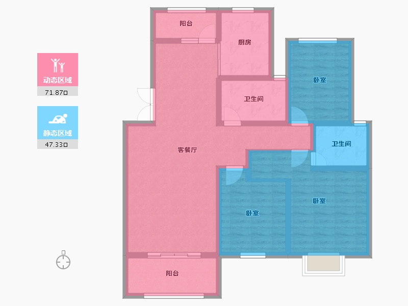 江西省-景德镇市-润华·锦绣天成-105.98-户型库-动静分区