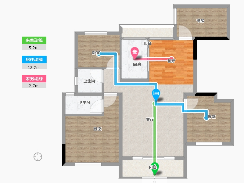 河南省-信阳市-如意城左岸公园（五区）-104.01-户型库-动静线