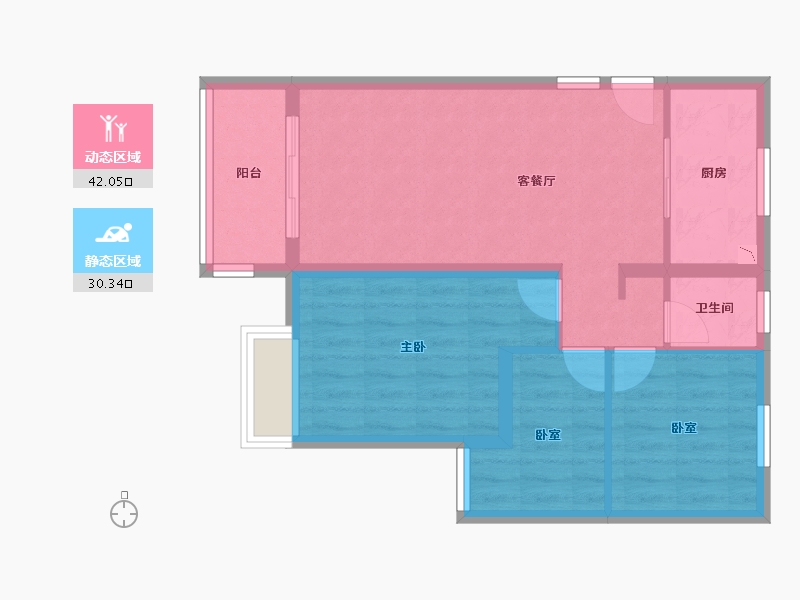 福建省-厦门市-首开龙湖春江彼岸-64.37-户型库-动静分区