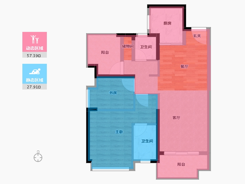 广东省-惠州市-新城香悦澜山-75.54-户型库-动静分区