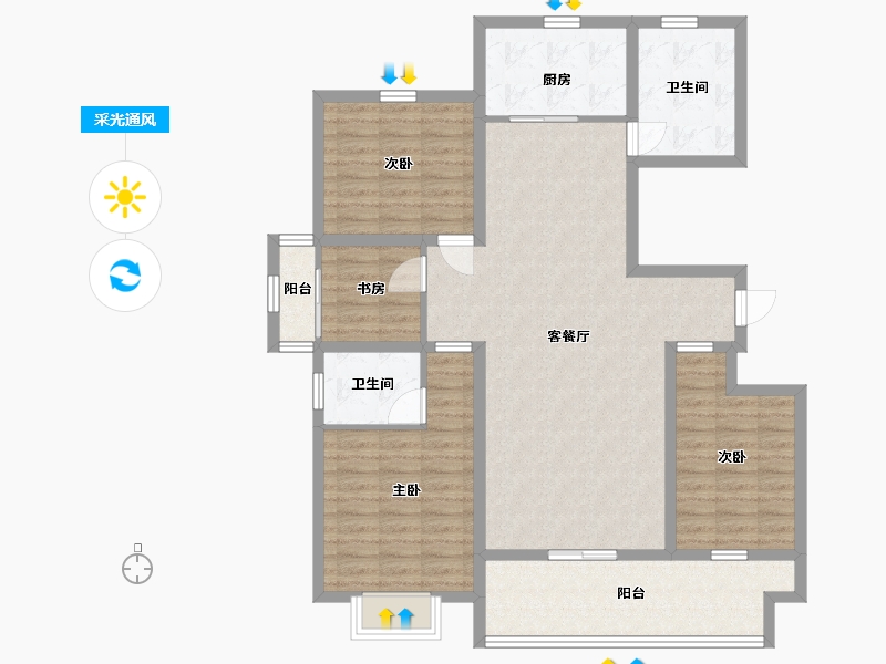 山东省-临沂市-史丹利十里江湾-114.00-户型库-采光通风