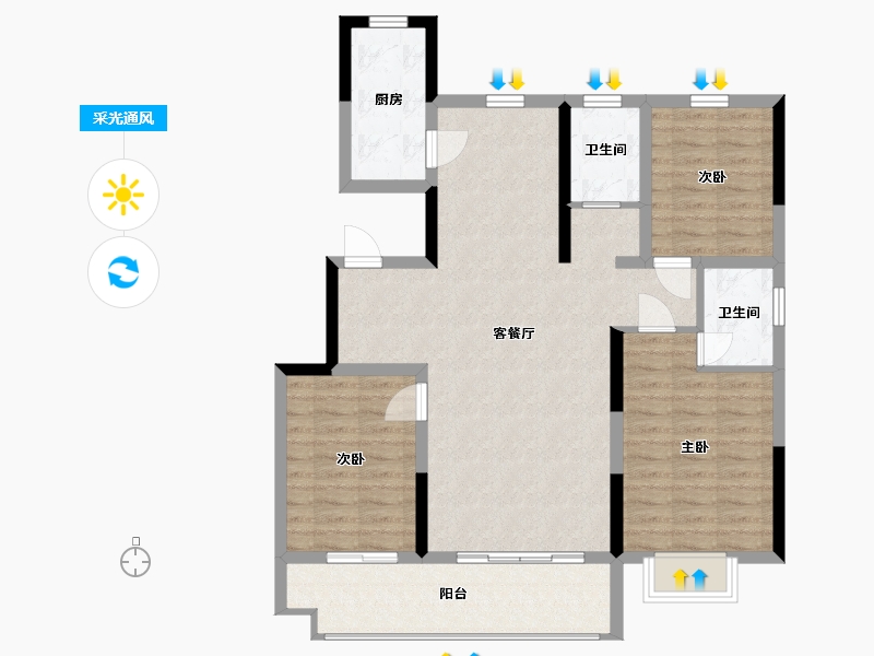 山东省-临沂市-城投·华皓城-100.00-户型库-采光通风