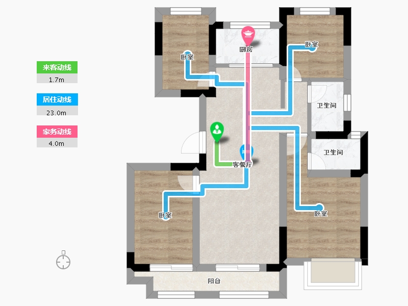 浙江省-绍兴市-东渡玺悦-52.85-户型库-动静线