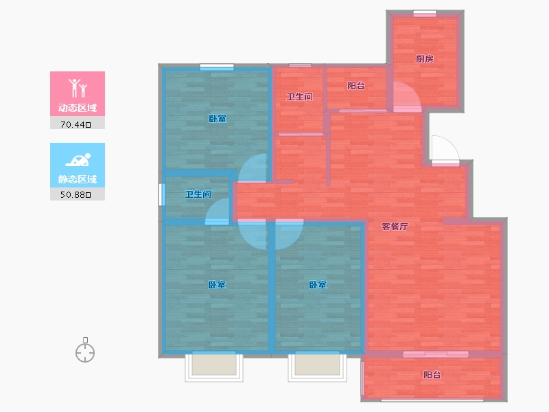 河南省-开封市-豪门卡帝亚-109.00-户型库-动静分区