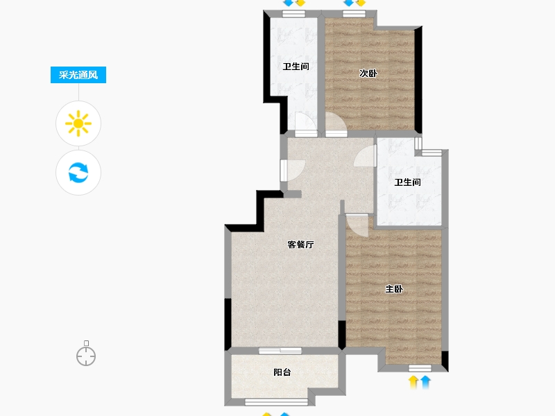 山东省-临沂市-沂河一英里-71.53-户型库-采光通风